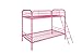DHP Dusty Twin over Twin Metal Bunk Bed with Secured Ladder, Pink