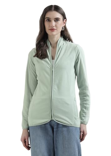 Image of Alan Jones Clothing Women's Standing Collar Zipper Fleece Standard Length Jacket