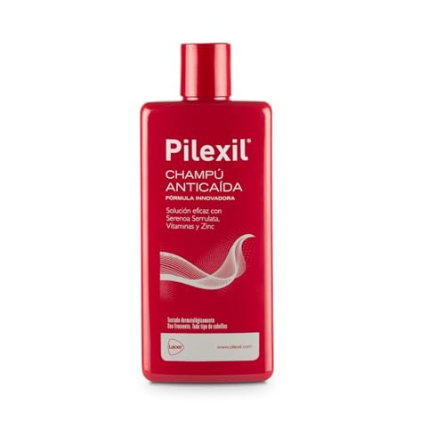 PILEXIL ANTICAIDA - Champú Anticaída 300 ml, Tratamiento de Uso Frecuente, Frena la Pérdida del Cabello, Normaliza su Ciclo, Gran Eficacia, para Hombres y Mujeres