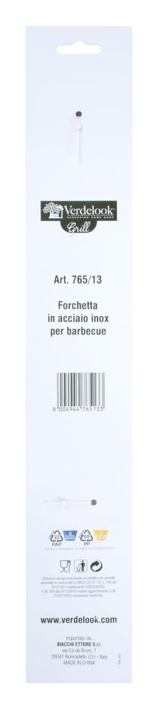 VERDELOOK Forchettone per Barbecue in Acciaio Inox, utensile per Cucina e Grigliata