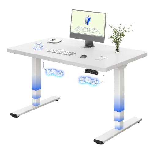 Image of FLEXISPOT E5 Electric Standing Desk 2 Motors 3 Stage 120 * 60CM One Piece Desktop Height Adjustable Desk with Memory Smart Panel, Anti-collision System, White