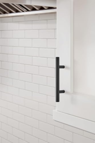 Image of Amerock 3 inch Bar Pulls Black Bronze Drawer Pull | 3 inch (76mm) Center-to-Center Mounting Distance and 5-3 /8 inches Overall Length, Durable Carbon Steel Cabinet Hardware