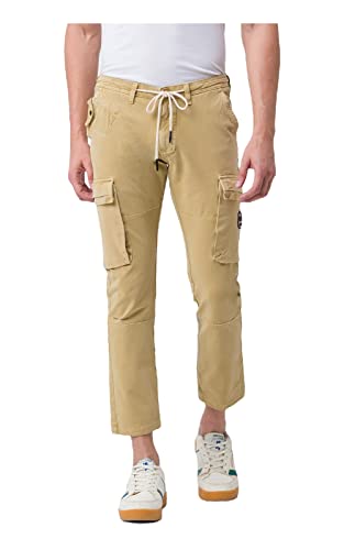 Image of Spykar Men's Mid Rise Regular Fit Cotton Pant (8907966888326P)