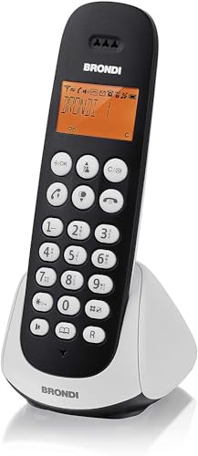 Brondi Adara Telefono Cordless, Nero/Bianco
