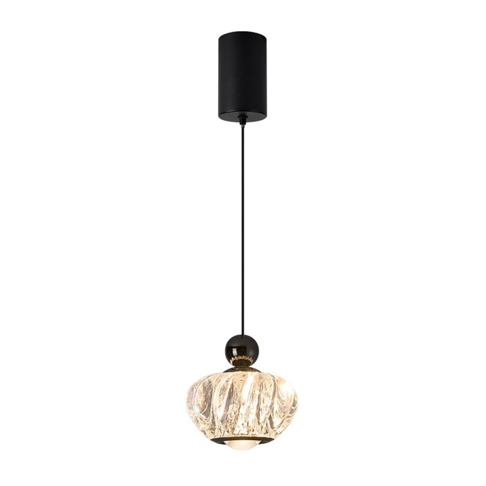 Lámpara colgante moderna de cristal y metal negro geométrico nórdico 8