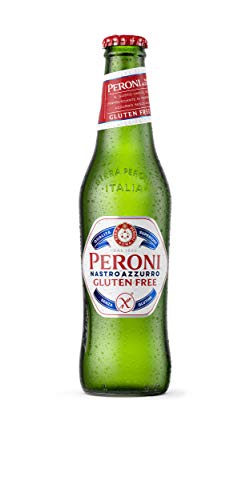 PERONI NASTRO AZZURRO Gluten-Free Beer 5.1% ABV - 24 x 33cl Bottles - Italys Iconic Beer | Citrus Aromatic Notes | Clean Crisp Refreshing Finish | Endorsed by the Italian Coeliac Association