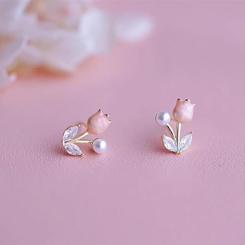 Boucles d'oreilles de fleur de goujon doux pour femmes de mariage chic - 2