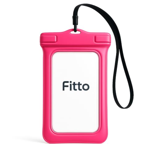 Fitto Floating Waterproof Phone Pouch with Lanyard Clear Phone Bag Touchscreen Compatible Floating & Leakproof for Outdoor Beach Pool Use