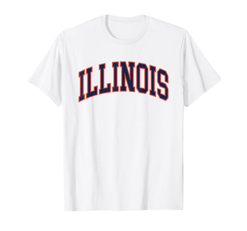 Retro Illinois Tee Vintage Illinois Blue Orange Throwback IL T-Shirt