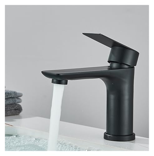 Robinet mitigeur d'eau chaude et froide pour lavabo de salle de bains monté sur plan court
