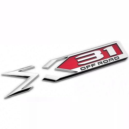 Image of 2PCS X31 Off Road Emblems 3D Rear Bodyside Badge Replacement for 2019-2022 GMC Sierra 1500 Genuine GM (Chrome Red)