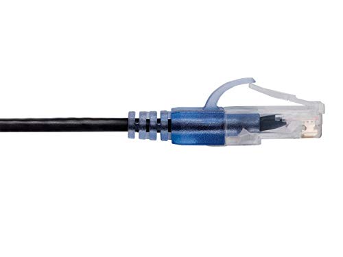 Image of Monoprice Cat6A Ethernet Patch Cable - Snagless RJ45, 550Mhz, 10G, UTP, Pure Bare Copper Wire, 30AWG, 5-Pack, 3 Feet, Black - SlimRun Series