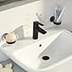 GROHE Start, Waschtischarmatur wassersparend (Wasserhahn für das Bad, Badarmatur mit Pop-Up Ablauf, 17cm hoch, mit 3in1 Werkzeug, einfache Installation am Waschbecken), schwarz, 235502432