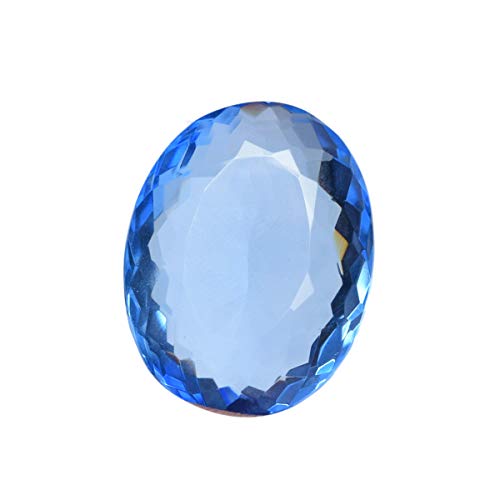 REAL-GEMS Topacio Azul translúcido 96.85 CT Topacio brasileño Topval Azul de Corte Ovalado para Colgante Cover