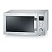 SEVERIN Mikrowelle mit Grill und Heißluftfunktion 3-in-1, Mikrowellengerät zum Auftauen, Garen und Erhitzen, Mikrowelle mit Drehteller, Edelstahl-gebürstet / silber, MW 7753