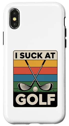 I Suck At Golf Joke ʔSt s Ȓj St X}zP[X iPhone X/XS p