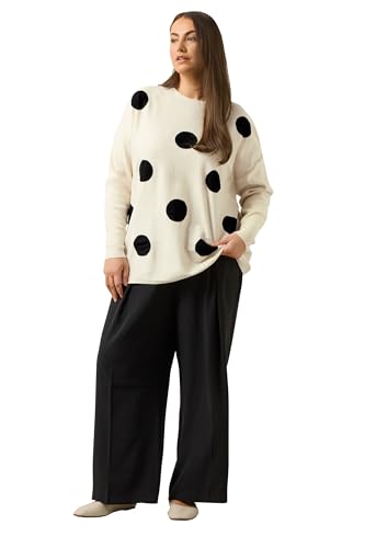 EVANS Curve Women's Plus Size Spot Knitted Sweater Pullover Cream