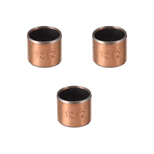 uxcell Sleeve Bearing 12mm Bore x 14mm OD x 12mm Length Plain Bearings Wrapped Oilless Bushings 3pcs