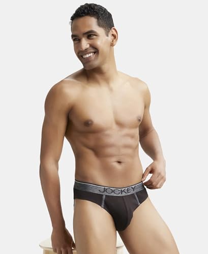 Image of Jockey 8044 Men's Super Combed Cotton Rib Solid Brief with Ultrasoft Waistband