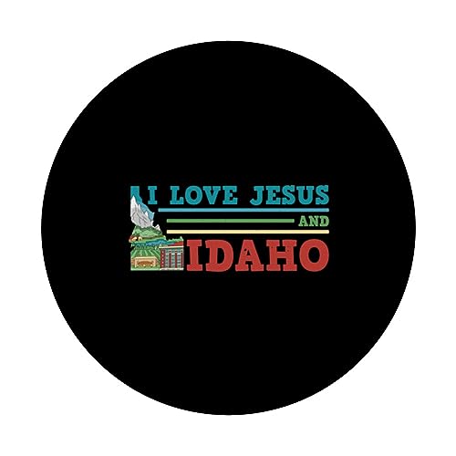 Idaho Lover Christian Religion Faith Jesus Catholic PopSockets Swappable PopGrip, Black - Image 3