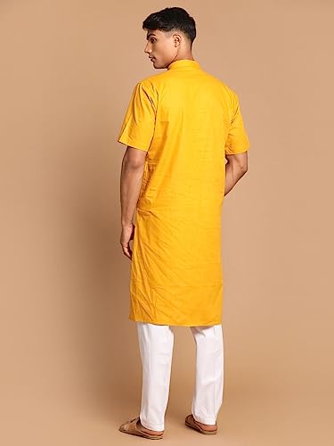 Image of VASTRAMAY Men's Cotton Linen Kurta Pyjama Set (1)