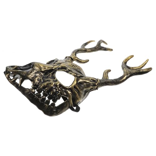 Ciieeo Realistic Deer Antler Mask Versatile Half Face Halloween Mask Comfortable Breathable for Cosplay