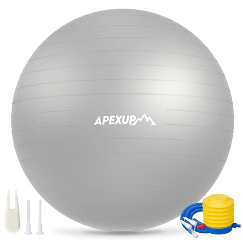 Image of APEXUP Yoga Ball, 660 lbs Anti-Burst Exercise Ball with Pump, 5 Sizes | Anti-Burst, Anti-Slip, SGS Certified, Strengthens Core, Improves Balance & Posture, Boosts Flexibility & Stability