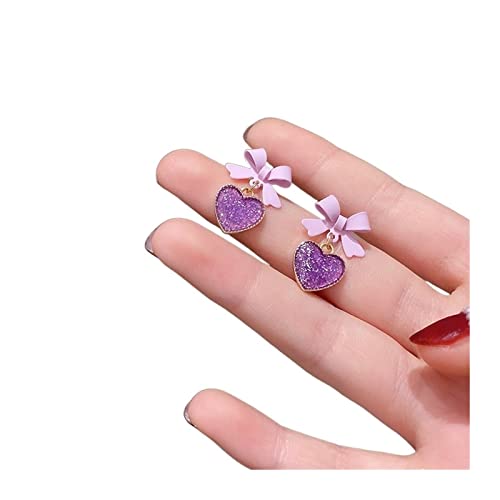 Boucles d'oreilles cœur et nœud papillon HJMMHX pour femmes