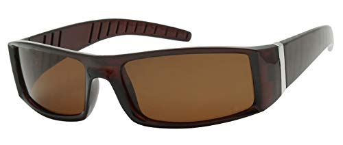 ShadyVEU Rectangular Polarized Flat Top Sunglasses Slim OG Old School Hardcore Fishing Hunting Driving Sports Performance