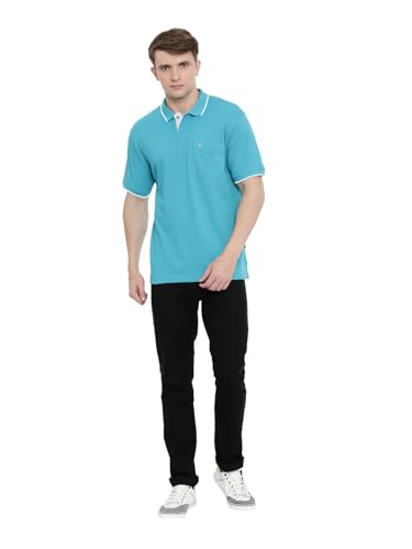 Image of Classic Polo Mens Cotton Blend Solid Half Sleeve Regular Fit Polo Neck T-Shirt