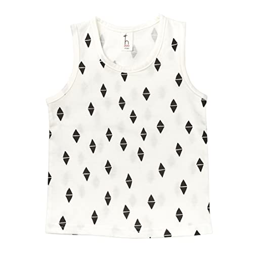 Infant Toddler Baby Boy Girl Organic Cotton Sleeveless T Shirts Tops Clothes (12M, Triangle Printed)