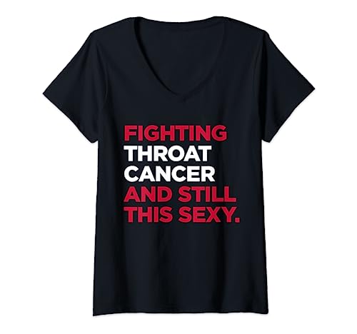 Womens Throat Cancer Shirt | Throat Cancer Awareness Gift V-Neck T-Shirt