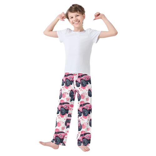 Pajama Bottoms, Pajamas Pant Monster Cars Lounge Wear Casual Pink Sleep Long Pants Soft Pjs Sleepwear2