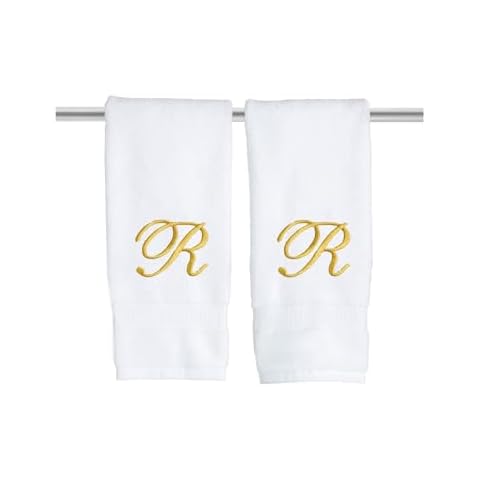 Decorvo White Monogrammed Hand Towels Cover