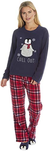 KATE MORGAN Ladies Soft & Cosy Fleece Pyjamas (Small, Penguin with Slippers) KATE MORGAN Ladies Soft & Cosy Fleece Pyjamas (Small, Penguin with Slippers)