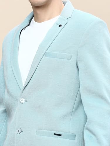 Image of SHOWOFFFF Men Solid Single Breasted Party Blazer | Notched Lapel Full Sleeves Cotton Blazer's for Mens | Slim Fit Regular Length Blazers for Men's
