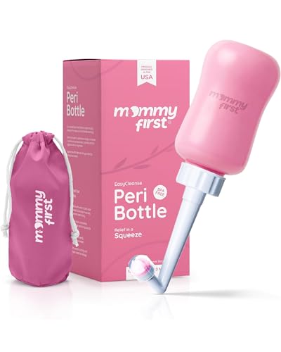 Image of Mommy First® Peri Bottle for Postpartum Care | Upside Down Bottle for Perineal Cleansing and Recovery | Portable Bidet | Postpartum Essential | Baby Pink 12.2 OZ