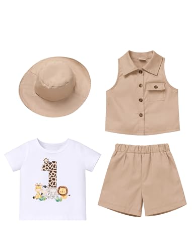 IDOPIP Safari 1st Birthday Outfit for Baby Boys