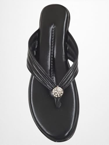 Image of Women Stylish Toe Ring Flats | Cushioned Comfort Slip-On Sandals | Anti-Slip Daily Wear| Lightweight Casual Footwear KS913