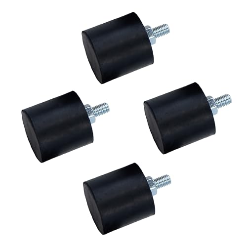 HizACome M8 40x40mm Rubber Isolator Mounts, 4 Pcs Single Studs Anti-Vibration Mounts for Generators, Compressors, Motor Engines, Pumps, VD-Type