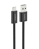 Belkin USB A to USB C Cable, 3.3ft, 15W - Type C Charger, iPhone Charger Cord, Soft, Braided, Flexible for iPhone 17 & 16, Galaxy S25, Pixel 10, iPad Pro, Airpods Pro, Switch & More - Black
