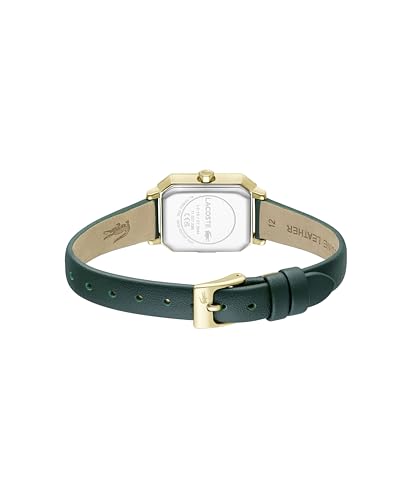 Image of Lacoste Lacoste Parisienne Qtz Basic Gold Rectangle Dial Women's Watch|Green Leather Material|Green Color Band - 2001442