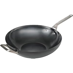 NITRI-BLACK Carbon Steel 14-Inch Wok, Induction-ready, Voyage Series
