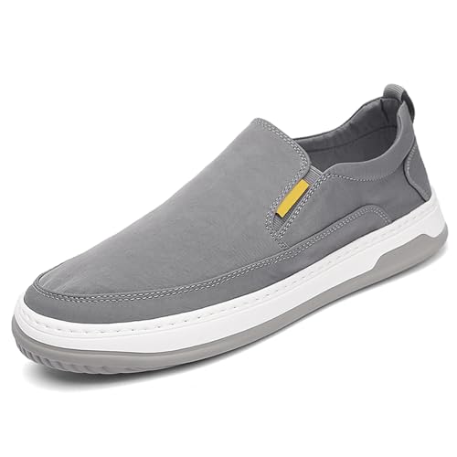Men's Casual Canvas Loafers Classic Low Top Slip On Sneakers with Arch Support Comfortable Walking Skate Shoes