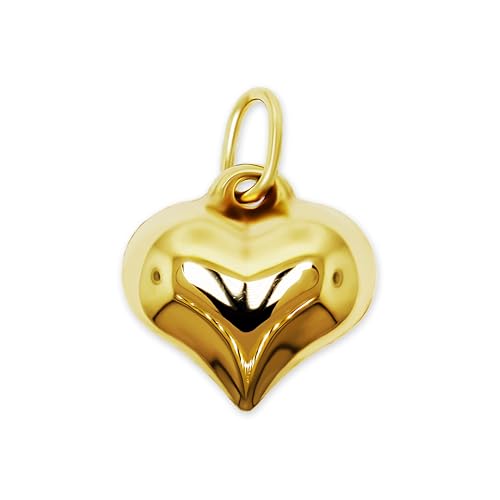 Gold Mini Puffed Heart Charm