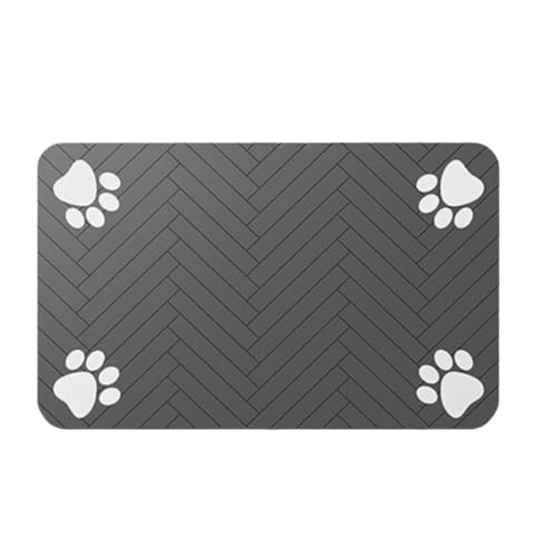 Baoblaze Pet Feeding Mat 11.81inchx19.69inch Protect Floors Rubber Backing Quick Dry Feeding Dispenser Pad Cat Water Bowl Mat
