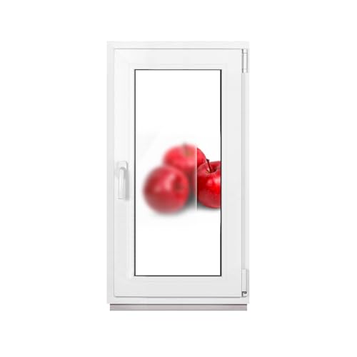 Framex Ventana para sótano Ventana de PVC Blanco Cristal esmerilado Satinato Ancho x Alto 65 x 110 cm (650 x 1100 mm) 2 hojas (32 mm) Oscilobatiente DIN Derecho (Manilla Izquierda)