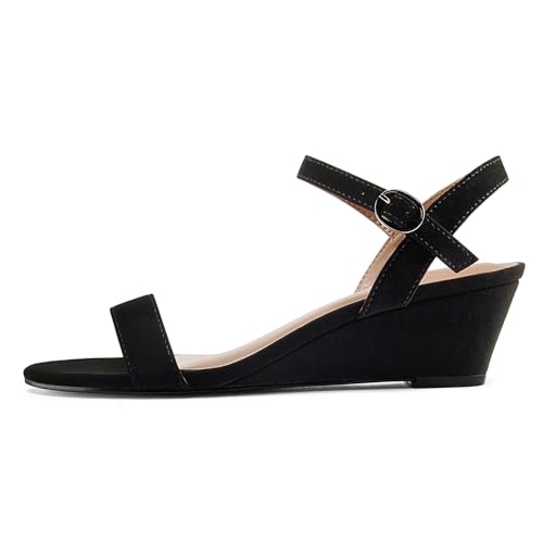 mysoft Women's Wedge Sandals 2 Inch Low Heel Open Toe Ankle Strap Summer Wedding Party Dress Shoes2
