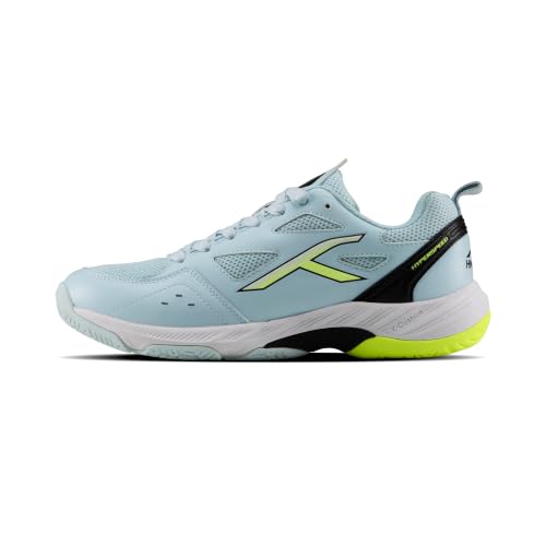 Image of HNDRD Hyperspeed Badminton Shoes (Non Marking) Indoor Sports | All-Day Comfort & Support | Cloud-Cushion Midsole | Active Grip Sole | Effortless Control (White /Crimson ; UK 9)