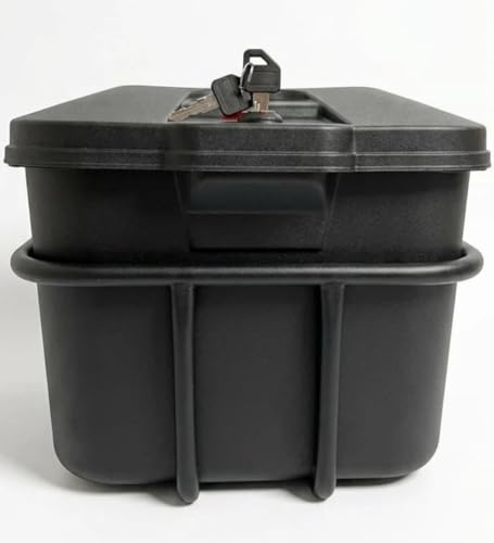 Image of SKYA STAR D-Frame Motorbike Luggage 100cc SideBox with Universal Fitment Clamps (Matt Black)